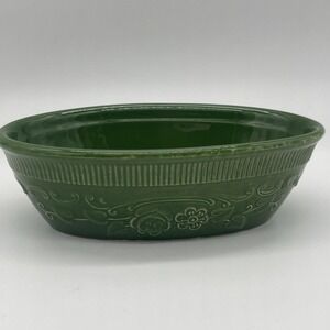 TS&T Oven Ware Small Casserole Green Oven Serve Ware Dish 6 In. Made in USA